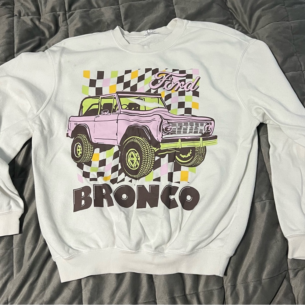 Ford White Retro Bronco Hoodie